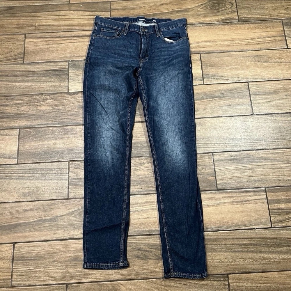 Old Navy Slim Built-In Flex Mens Jeans 34x34 Dark Wash Tapered Denim Pants